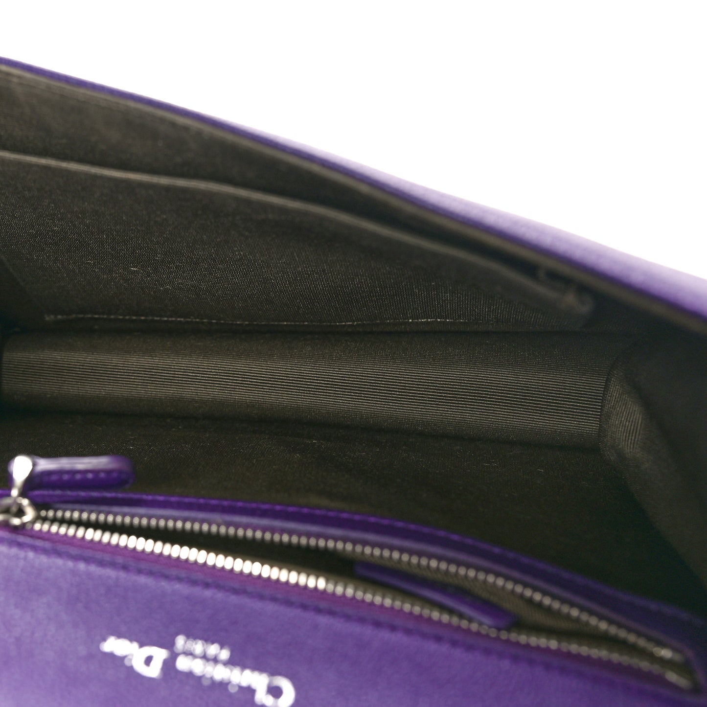 Grained Calfskin Medium Diorama Flap Bag Purple