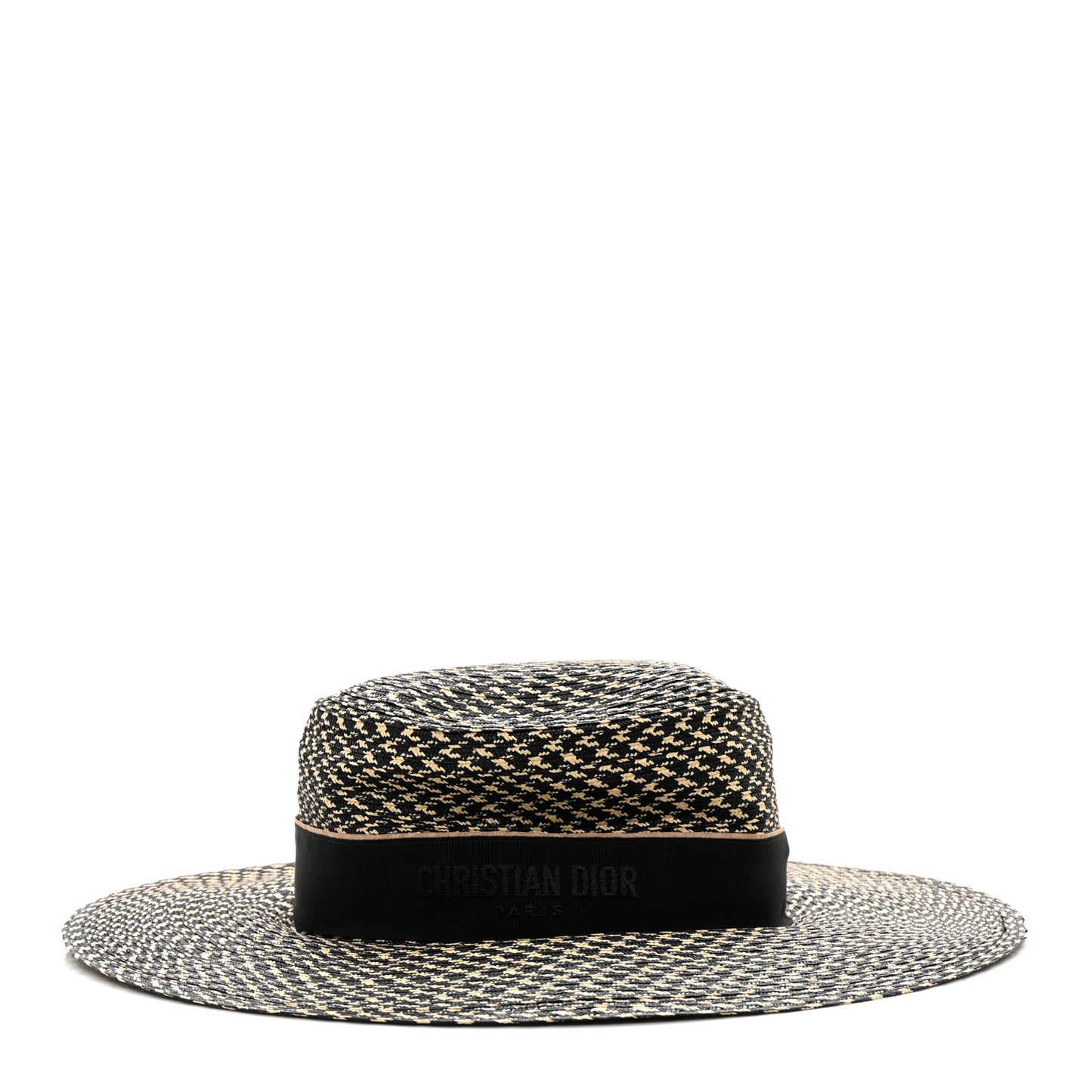 Straw Diorodeo Large Brim Hat 57 Black