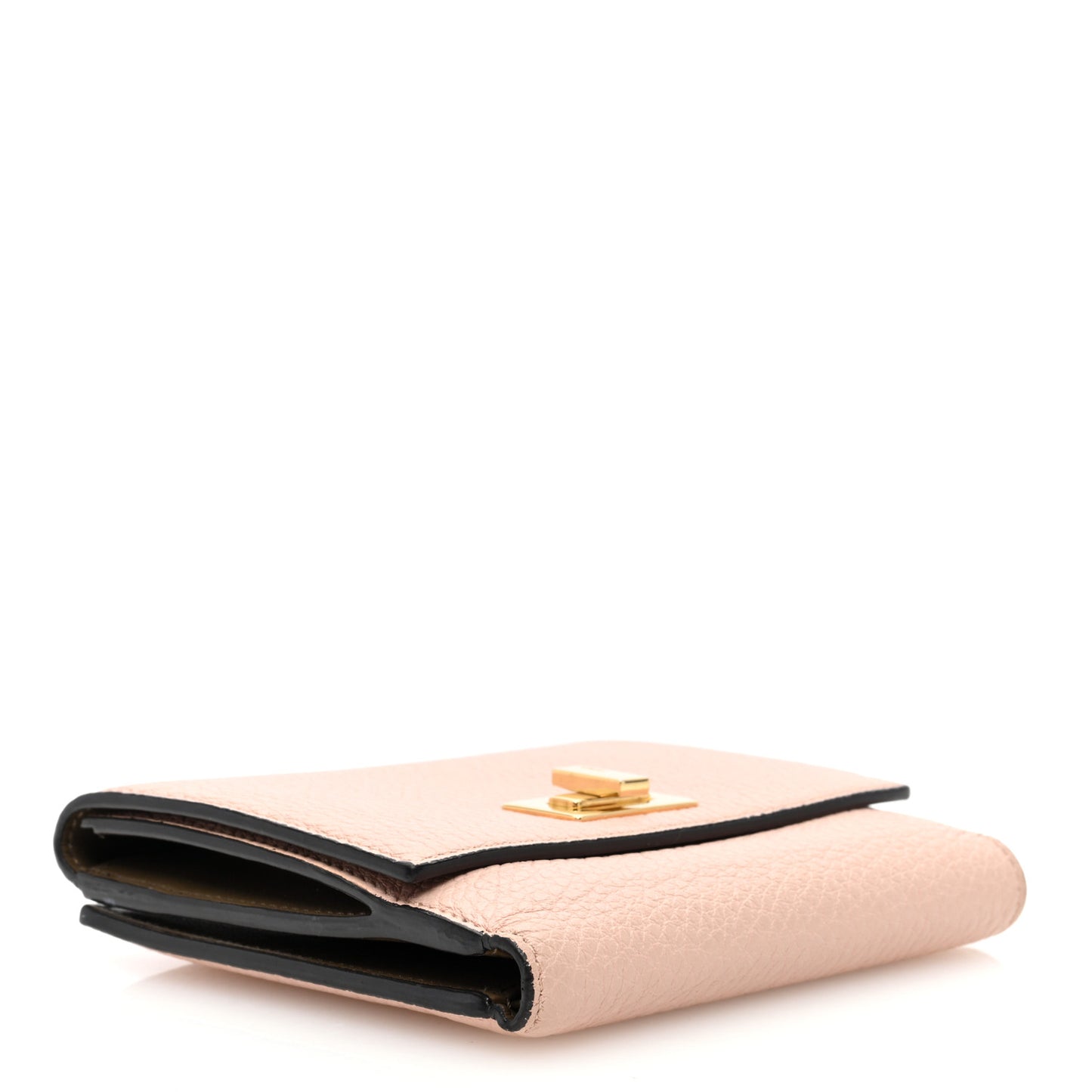 Cuoio Romano Vitello Grace Micro Peekaboo Tri-Fold Wallet Cipria Fango