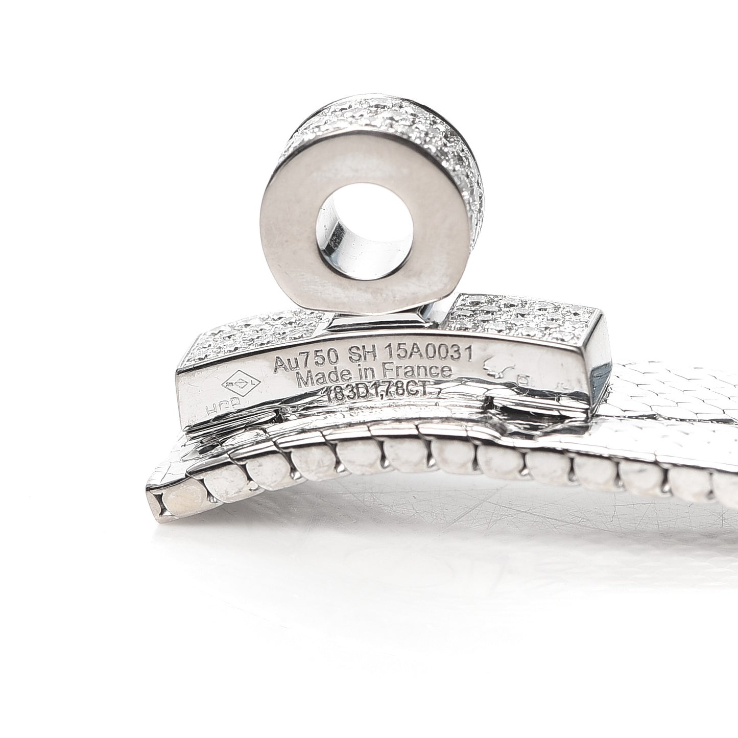 18K White Gold Diamond MM Kelly Milanese Bracelet SH