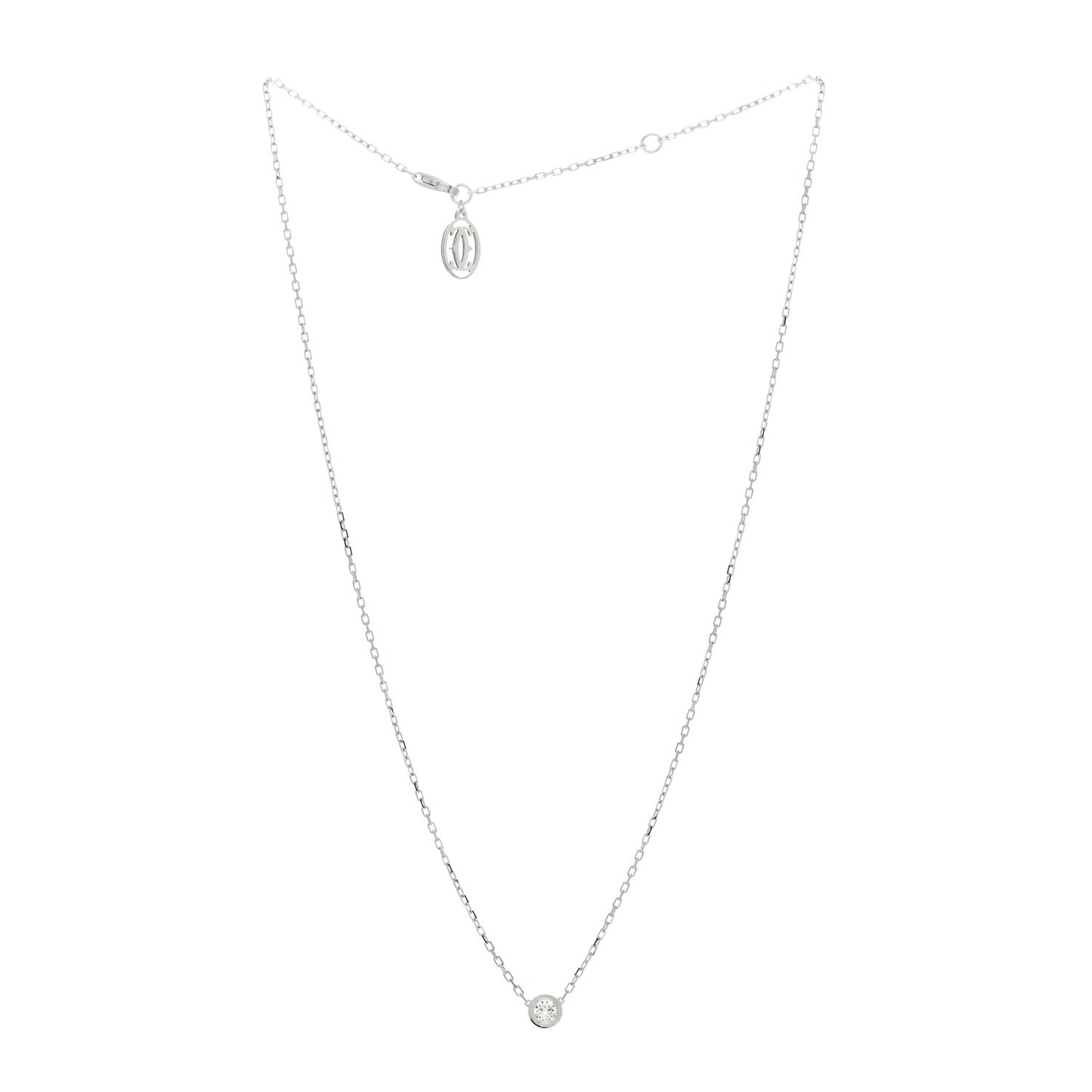 18K White Gold Diamond LM D'Amour Pendant Necklace