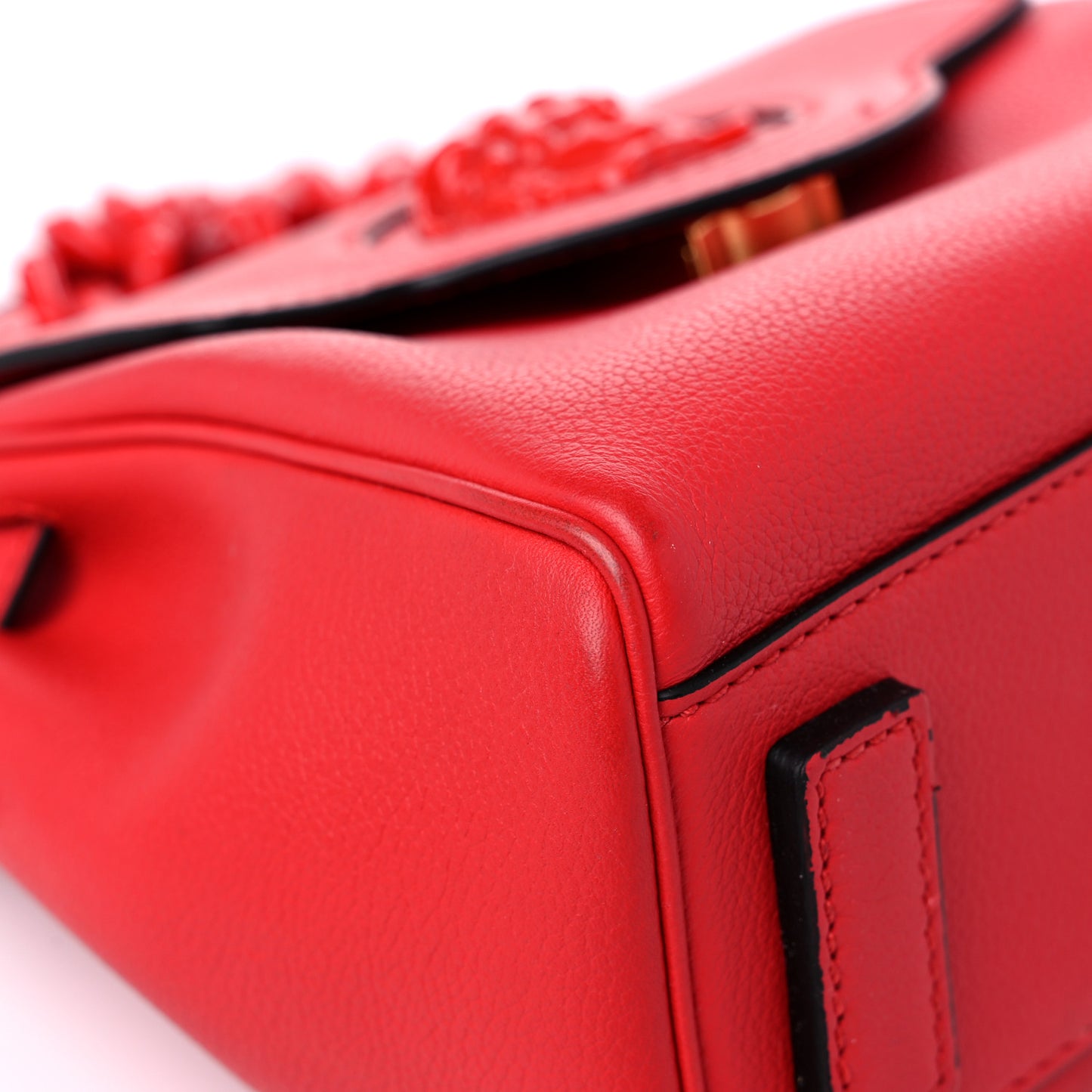 Grained Calfskin Medium La Medusa Bag Red