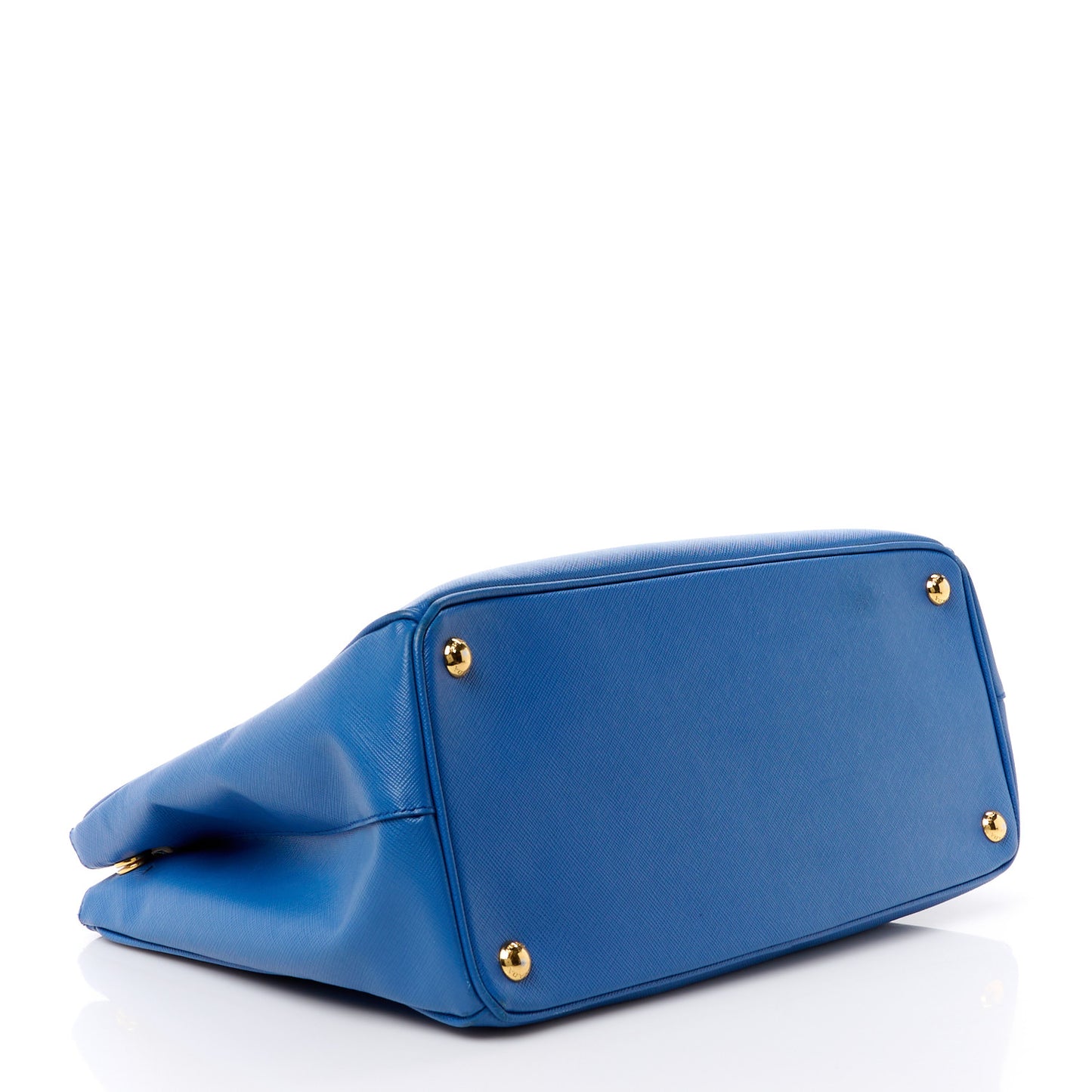 Saffiano Lux Medium Galleria Double Zip Tote Azzurro
