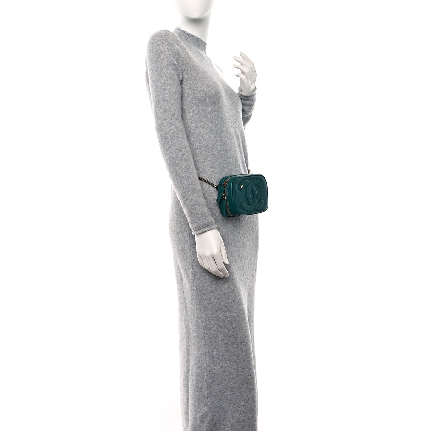 Lambskin CC Mania Waist Belt Bag Green