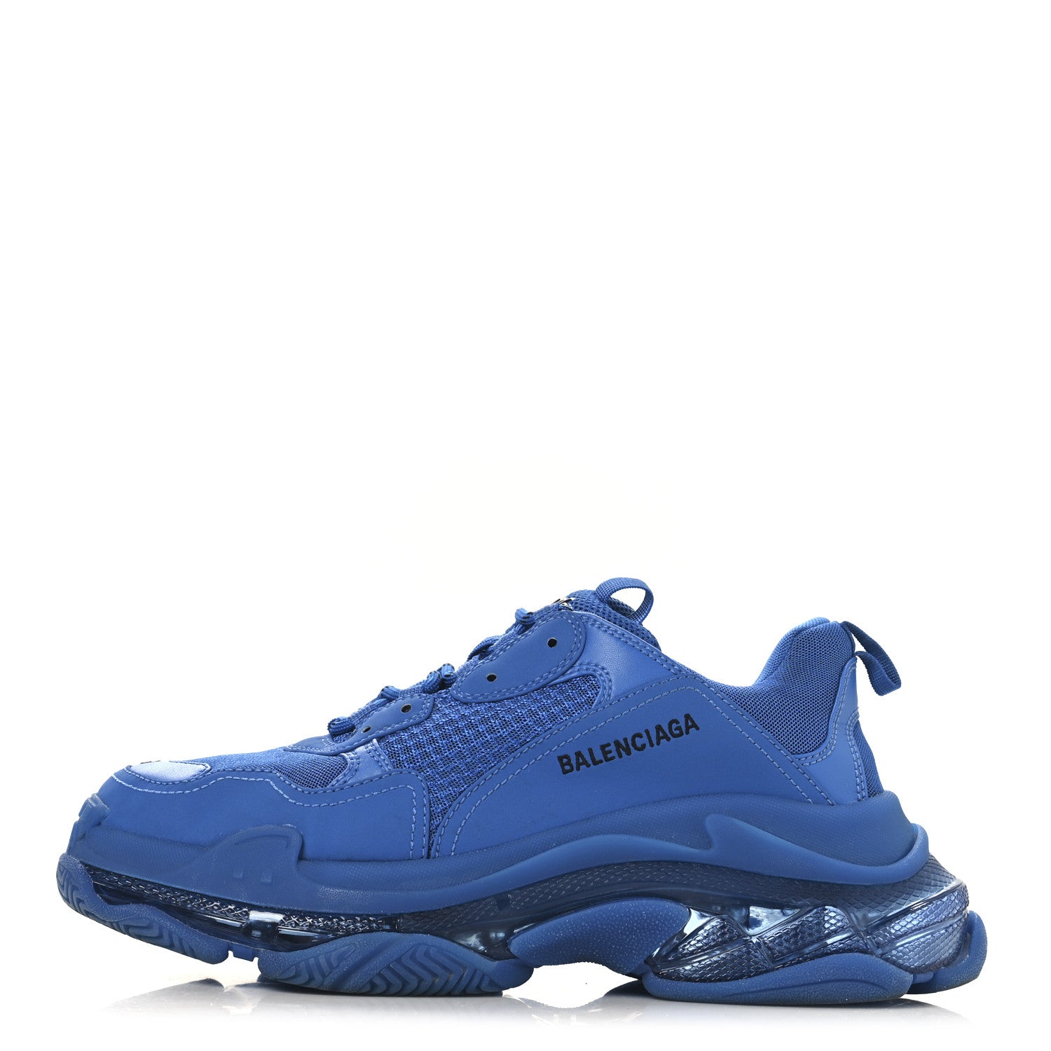 Balenciaga Fabric Mesh Clear Sole Mens Triple S Sneakers 10 Deep