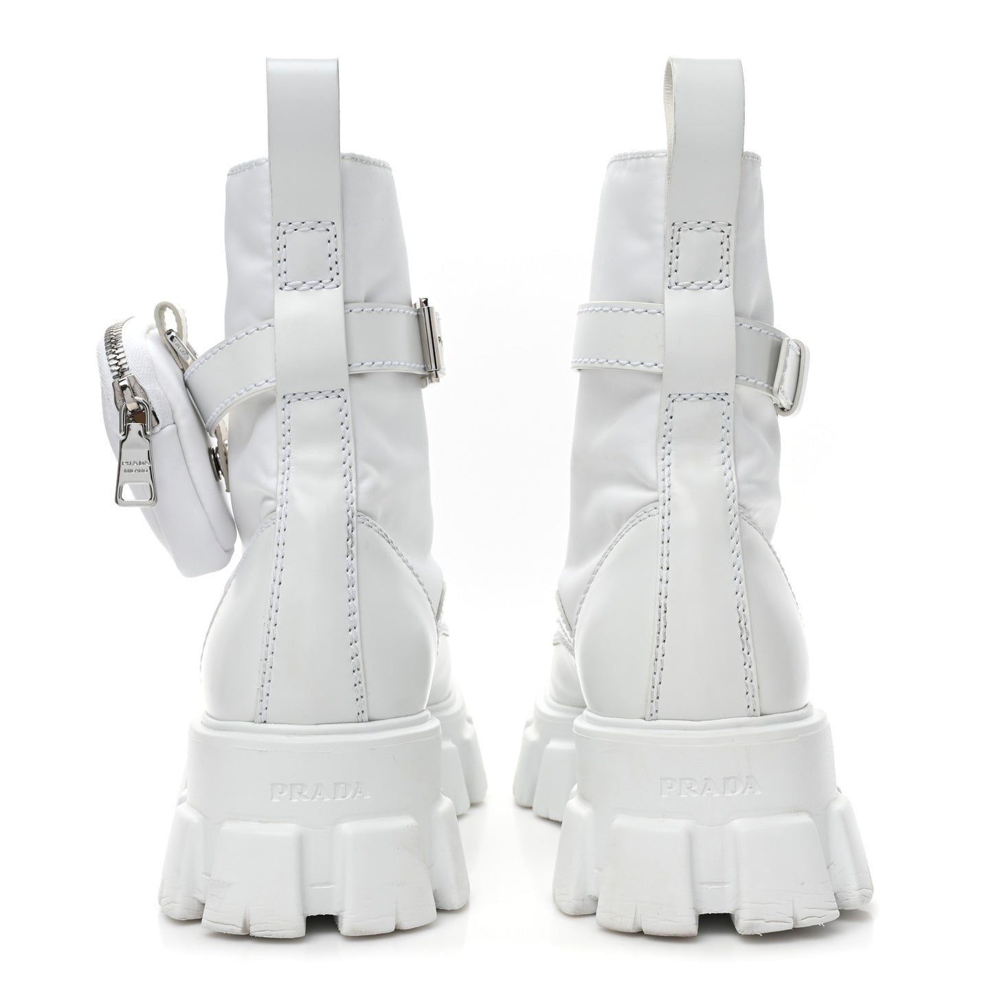 Spazzolato Rois Re-Nylon Metal Triangle Logo Mens Monolith Pouch Pocket 60mm Combat Boots 7.5 White