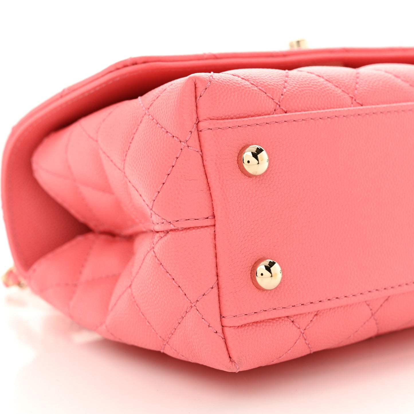 Caviar Quilted Mini Coco Handle Flap Pink