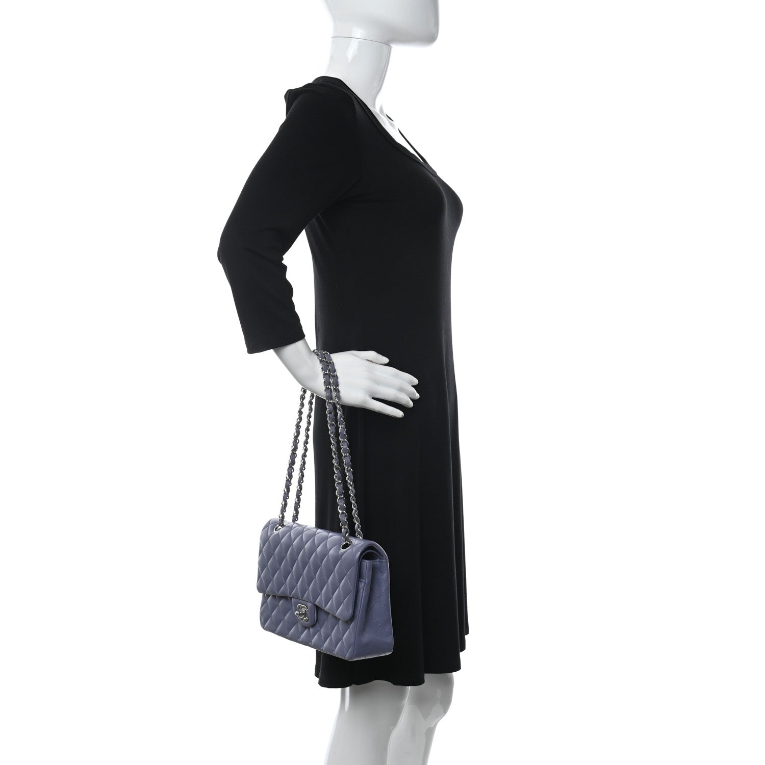 Chanel Lambskin Quilted Medium Double Flap Light Purple 2 of 16