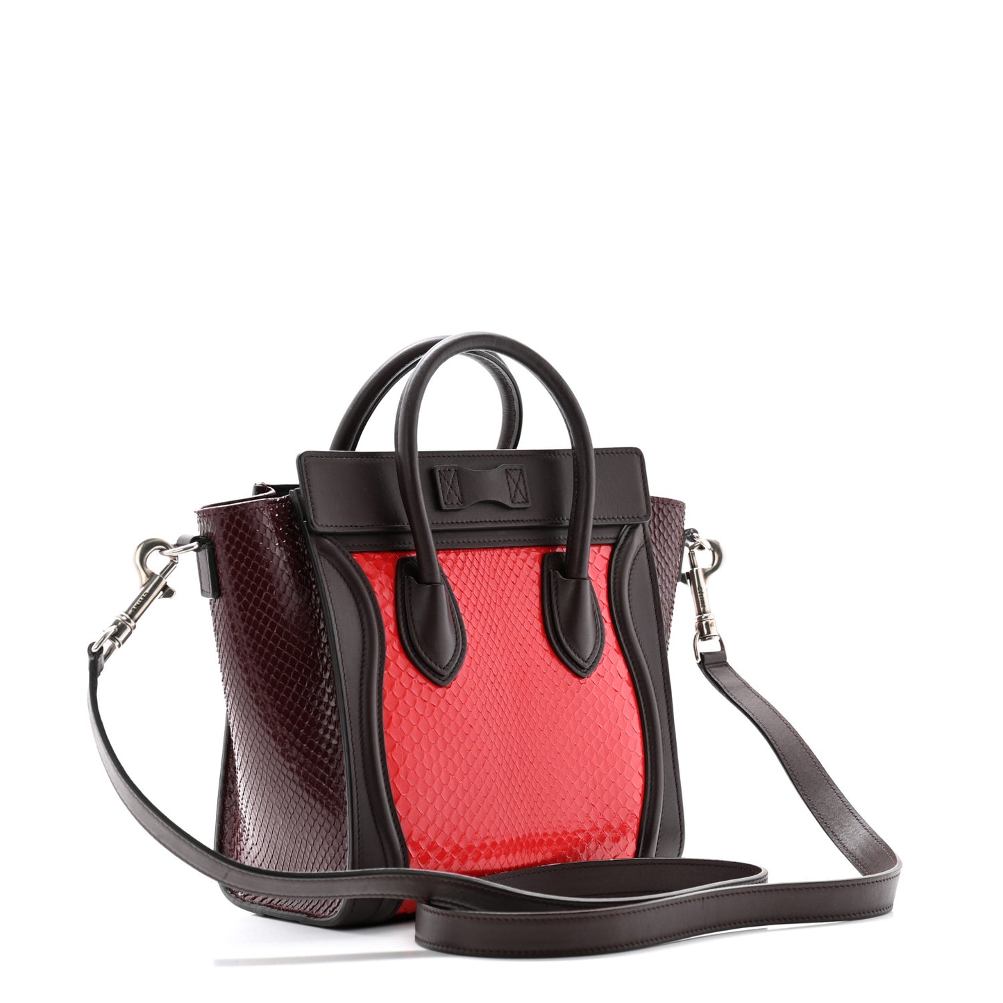 Snakeskin Smooth Calfskin Nano Luggage Chili