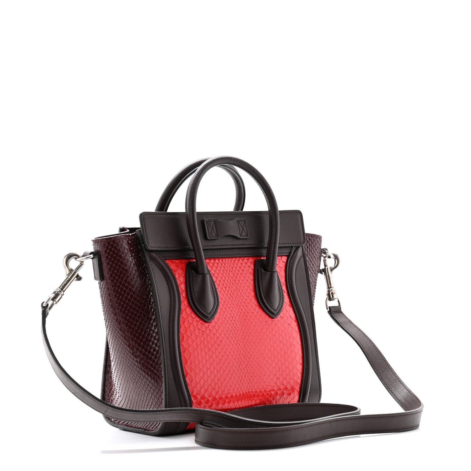 Celine Snakeskin Smooth Calfskin Nano Luggage Chili 3 of 11