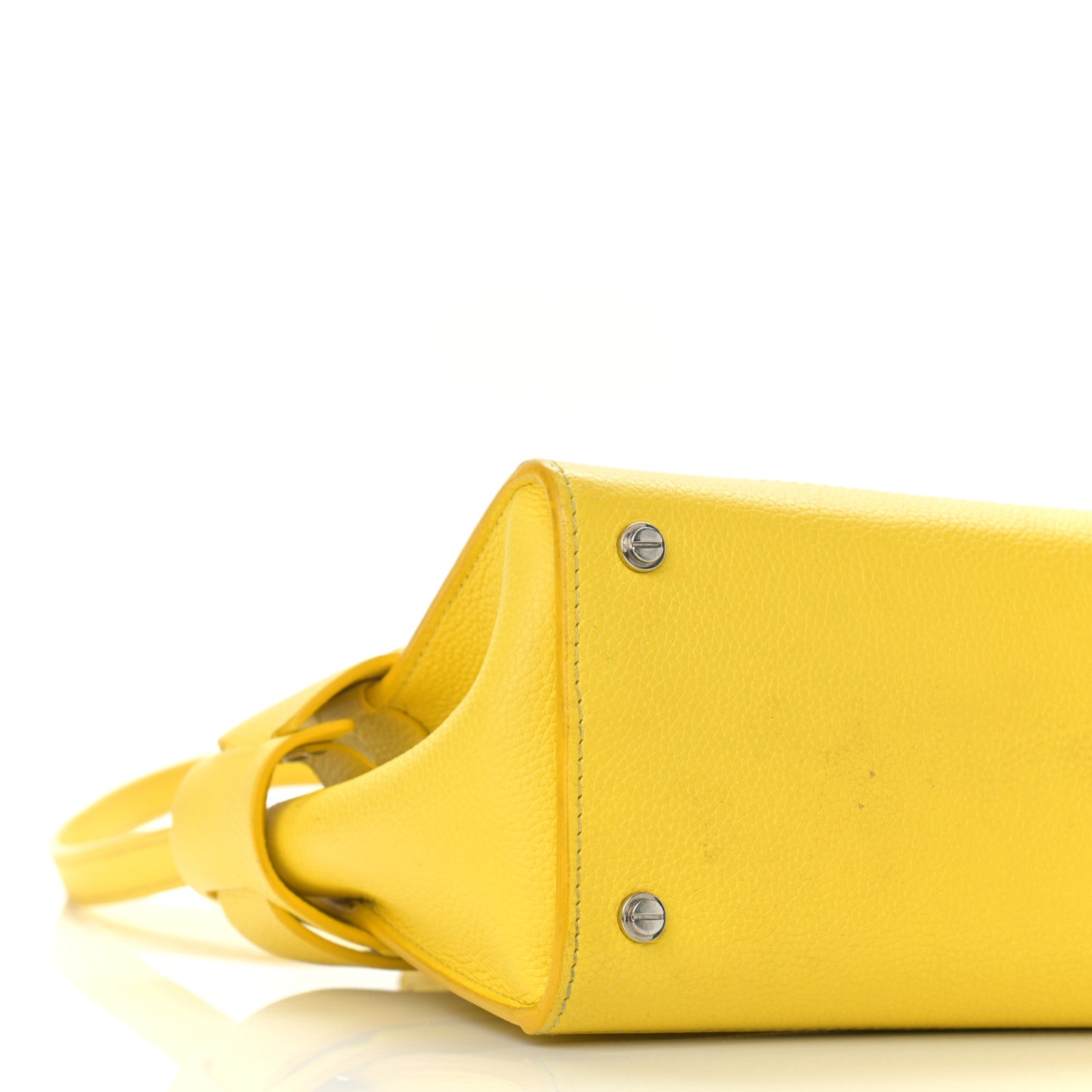 Grained Calfskin Mini Horizon Satchel Yellow