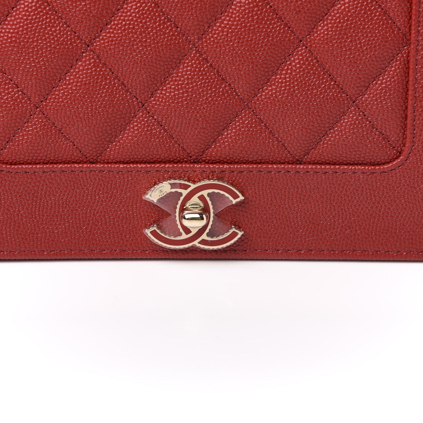 Caviar Quilted Vintage Mademoiselle Wallet On Chain WOC Red