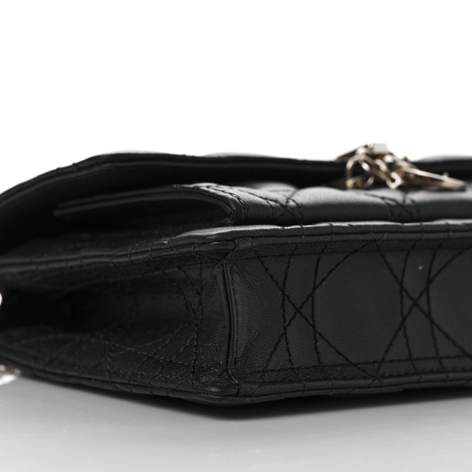 Christian Dior Lambskin Cannage Lady Dior Chain Pouch Black 6 of 9