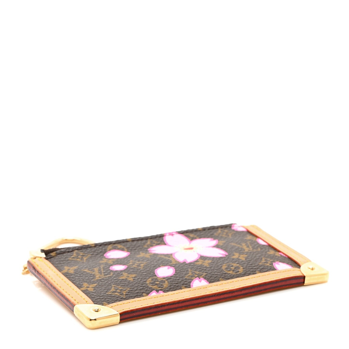Monogram Cherry Blossom Key Pouch Brown