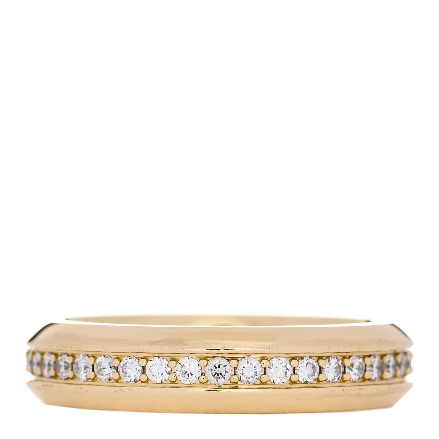 Sterling Silver 18K Yellow Gold Diamond 6mm Streamline Band Ring 66 11.5
