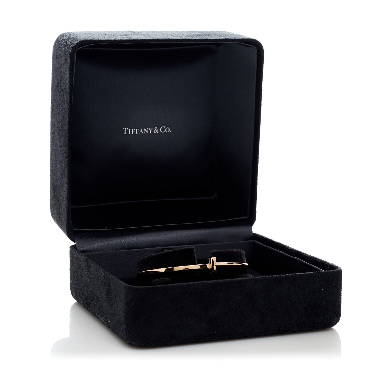 18K Rose Gold Narrow T T1 Hinged Bangle Bracelet