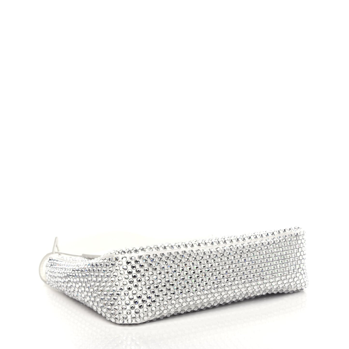 Satin Crystal Mini Re-Edition 2000 Bag White