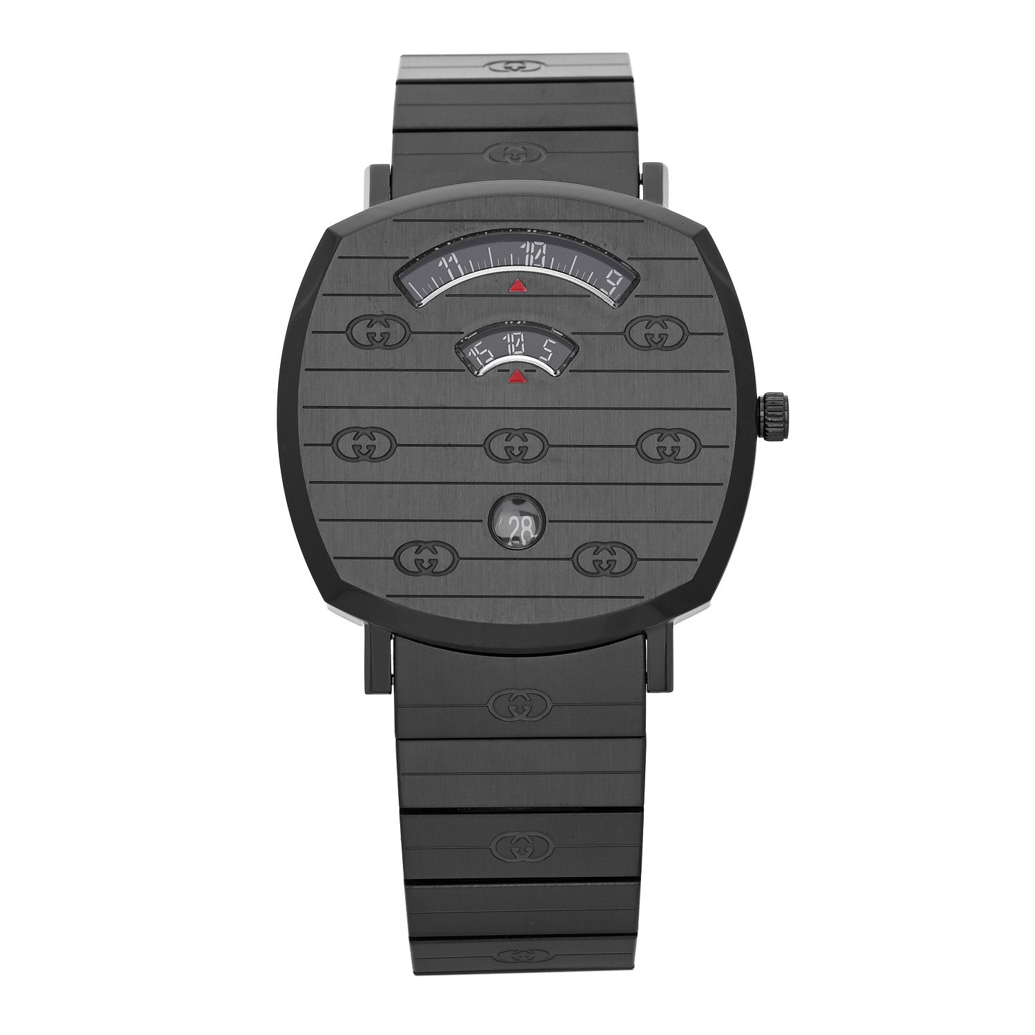 Gucci PVD Stainless Steel 38mm Grip Quartz Watch Black 1830835