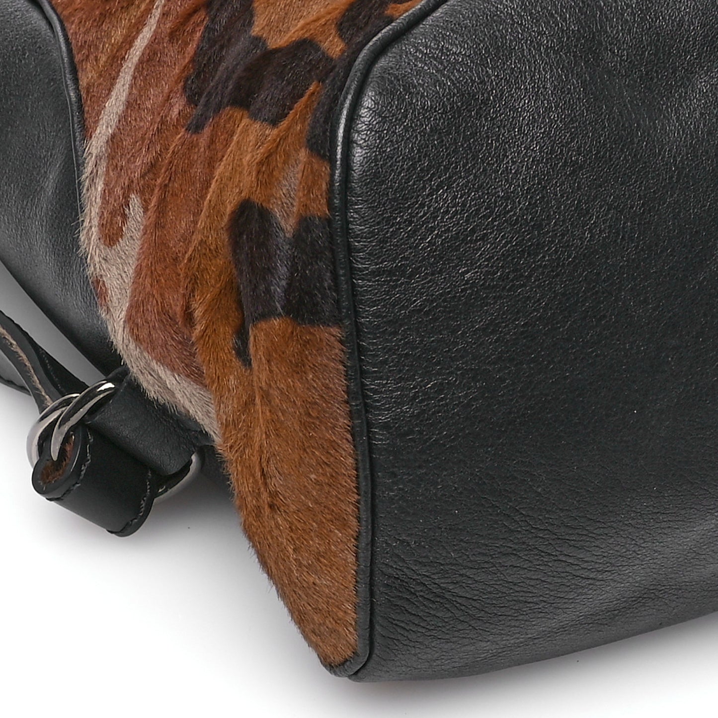 Pony Hair Calfskin Spikes Syd Backpack Coffee Bronze Black