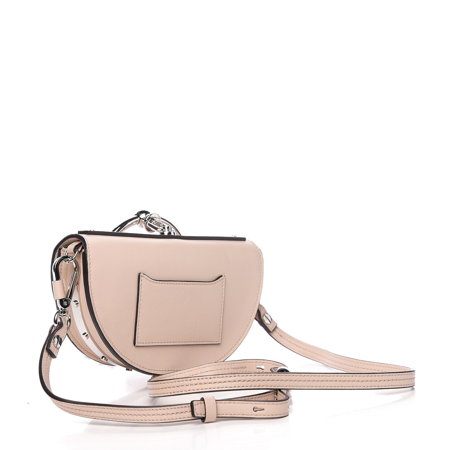 Chloe Calfskin Crystal Embellished Small Nile Bracelet Minaudiere Bag Cement Pink 2 of 9