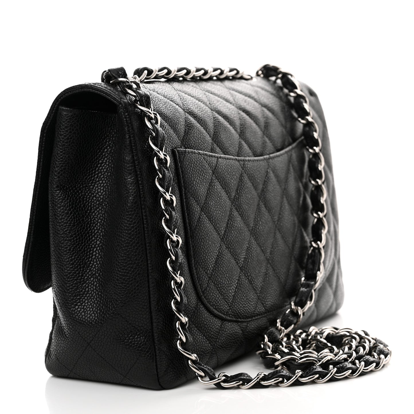 Caviar Quilted Jumbo Single Flap Black