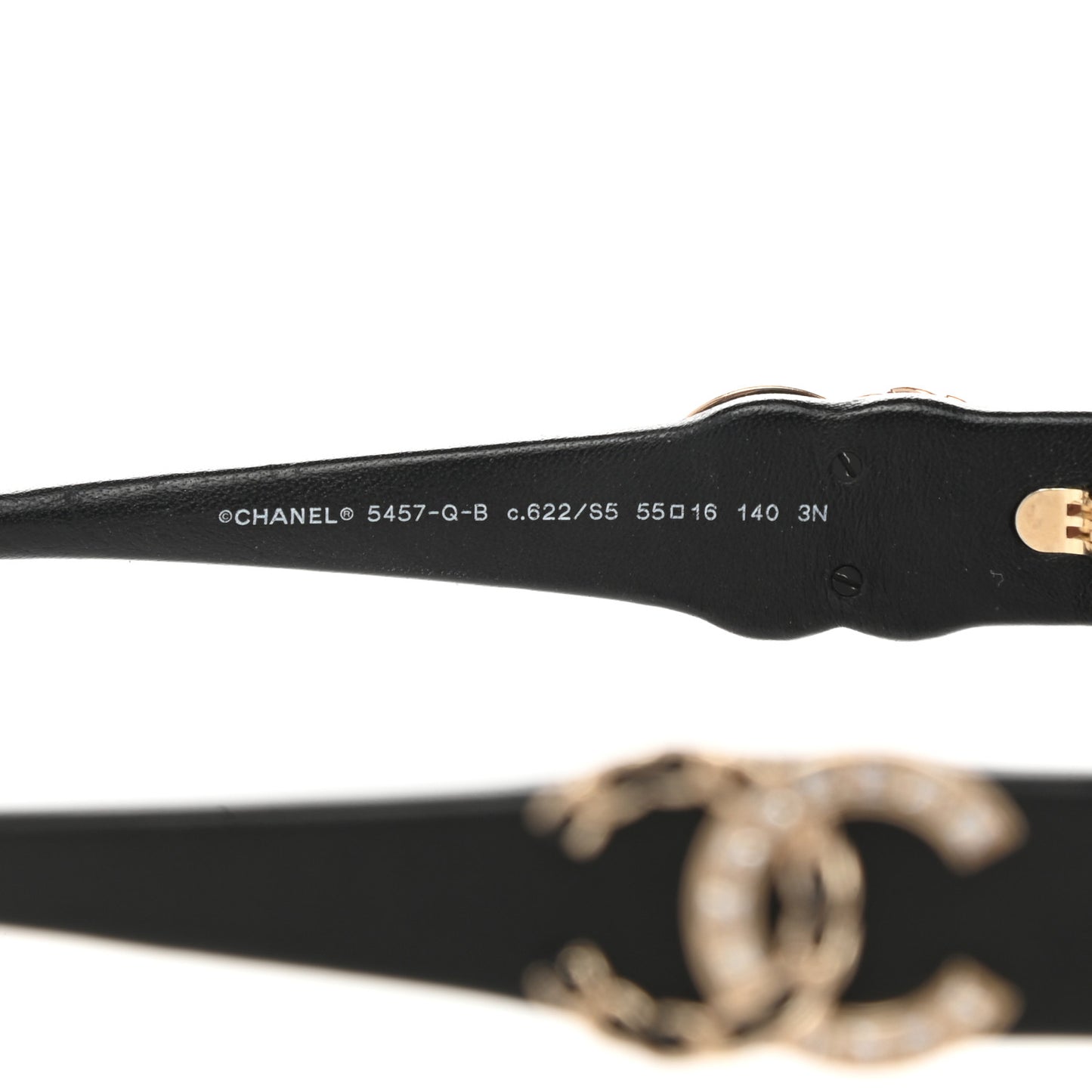 Acetate Lambskin CC Sunglasses 5457-Q-A Black