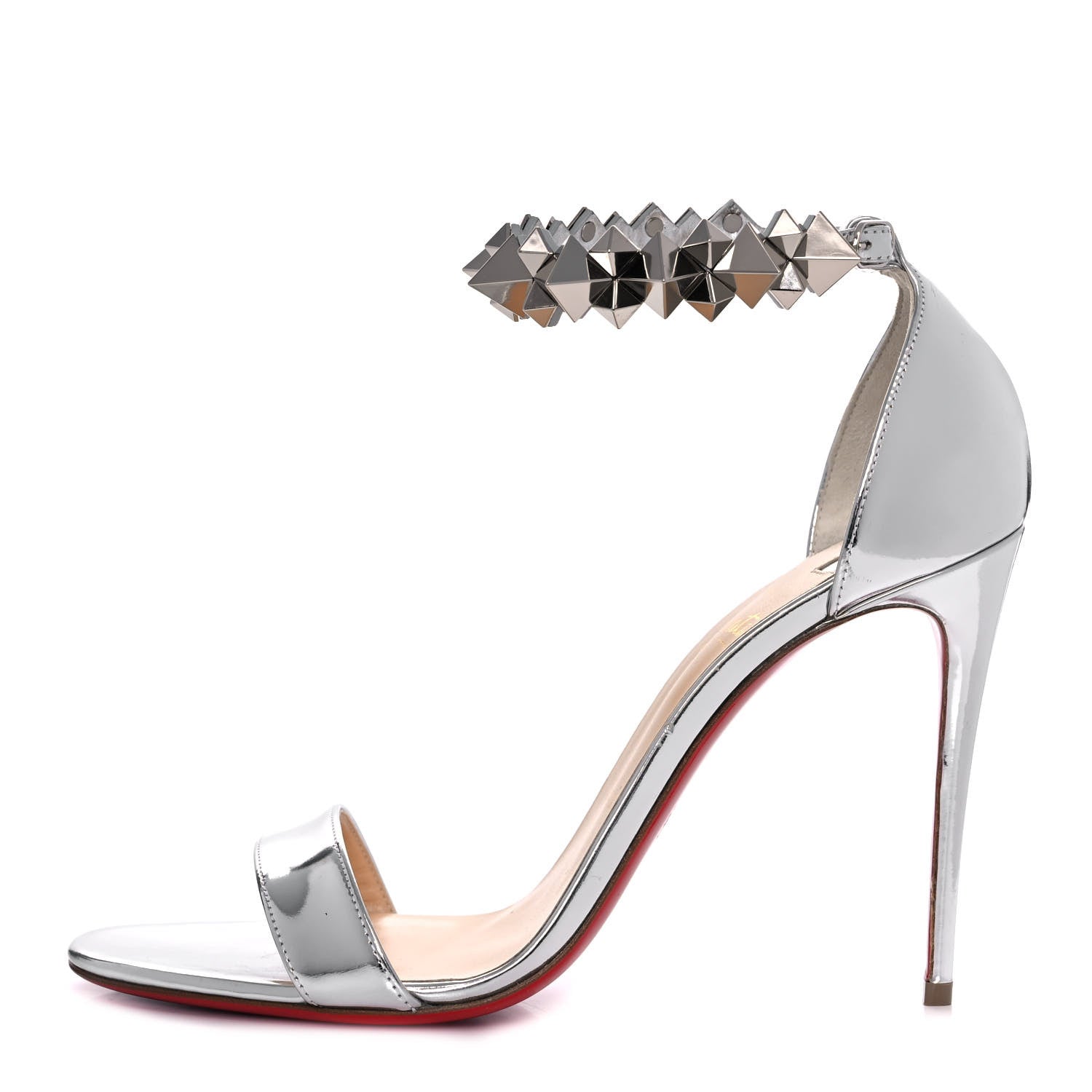 Christian Louboutin シルバー スパイク ハイヒール Christian Louboutin Specchio Calfskin Planetava 100 Spike Sandals