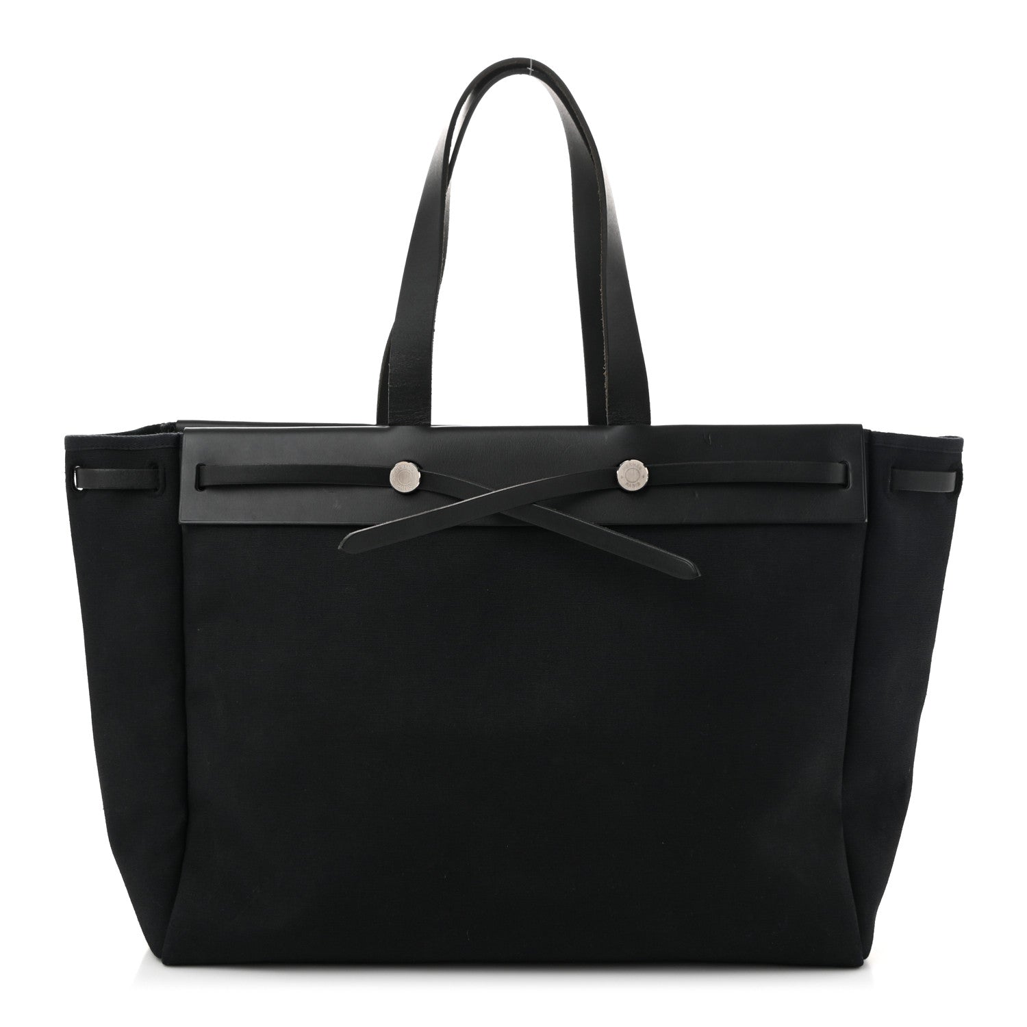 Hermes Toile Vache Hunter Herbag Cabas MM Black 1710406 – FASHIONPHILE