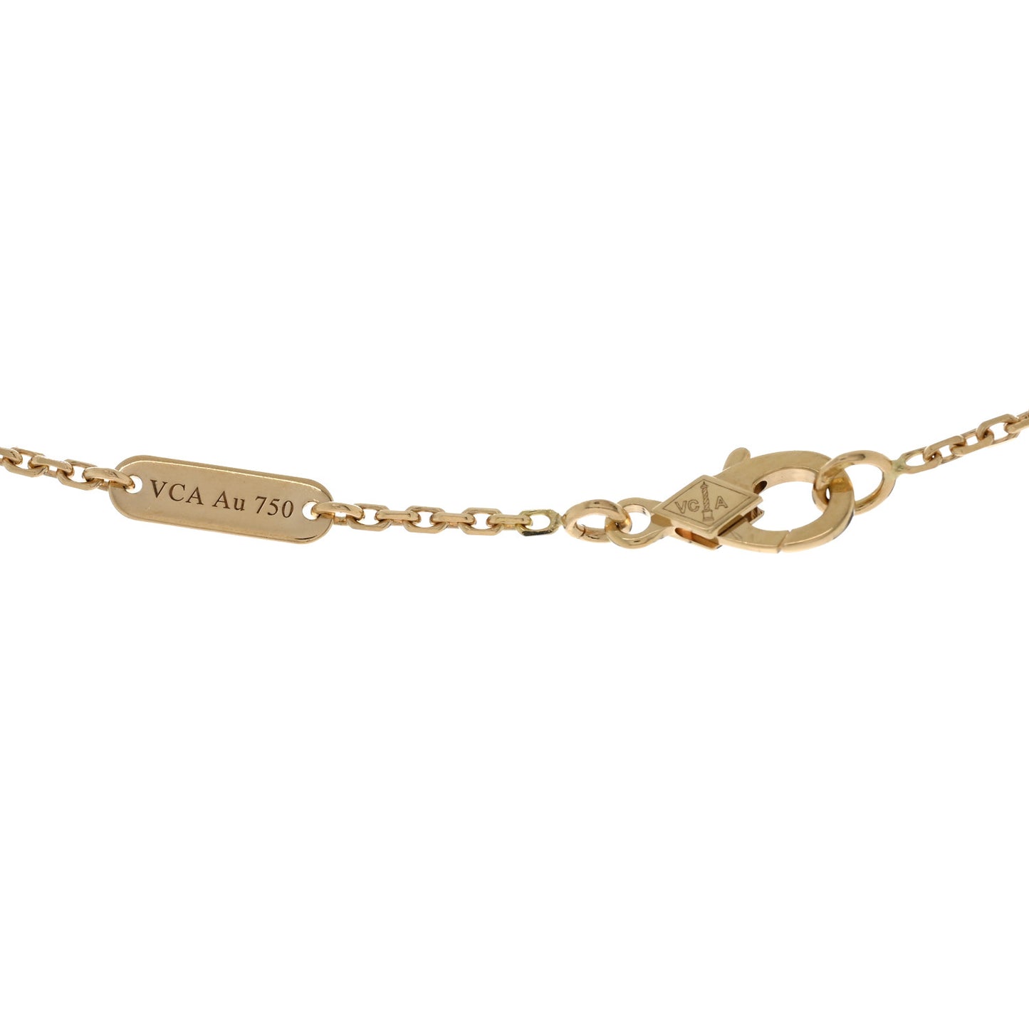 18K Yellow Gold Mother of Pearl Vintage Alhambra Pendant Necklace