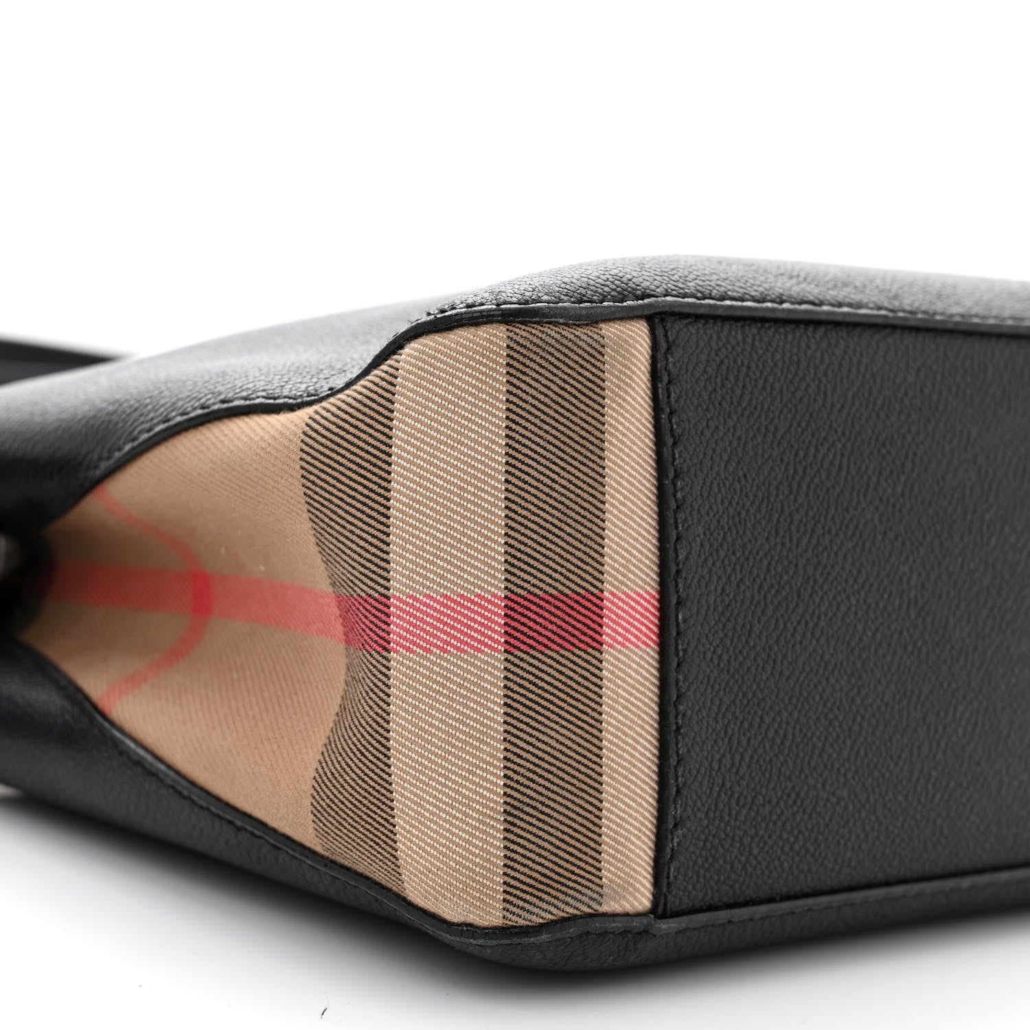 Burberry Soft Grain Calfskin House Check Small Helmsley Crossbody Black 9 of 13