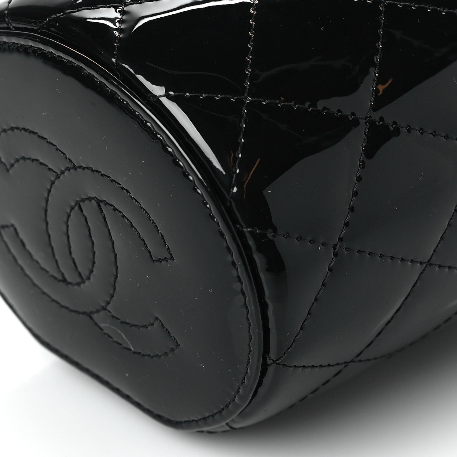 Chanel Patent Quilted Afternoon Tea Top Handle Vanity Case With Chain Black 10 of 10