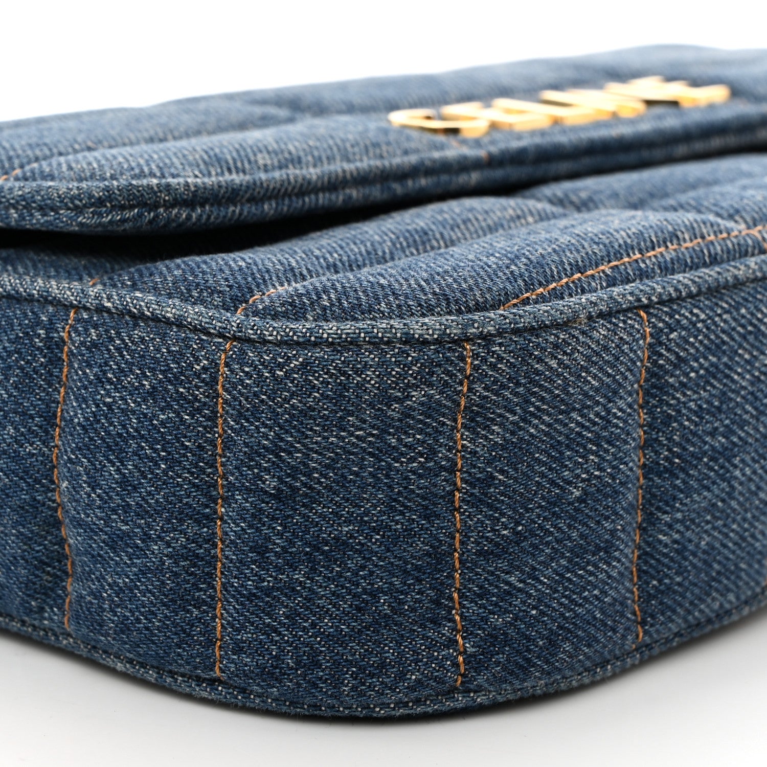 Celine Denim Matelasse Chain Shoulder Bag Blue 10 of 11