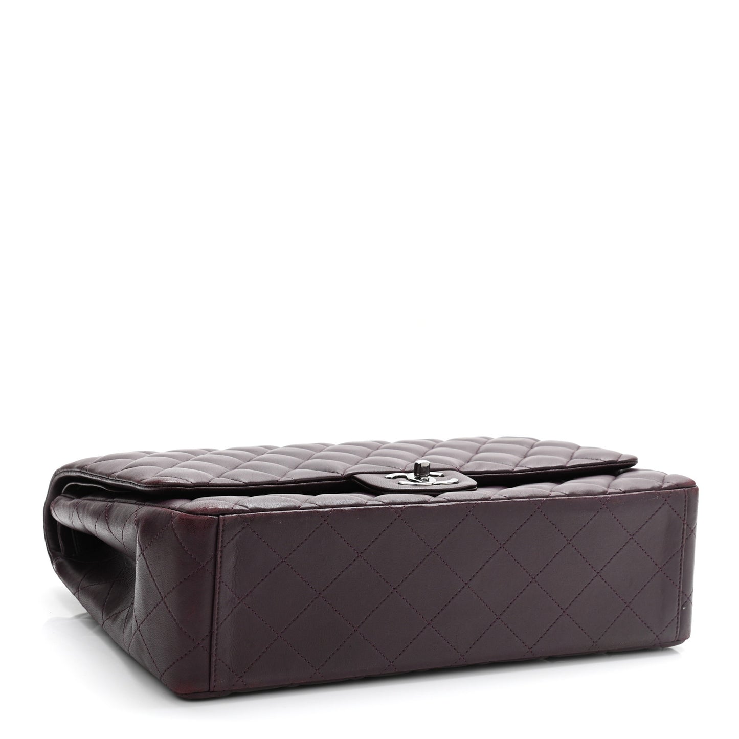 Lambskin Quilted Maxi Double Flap Purple