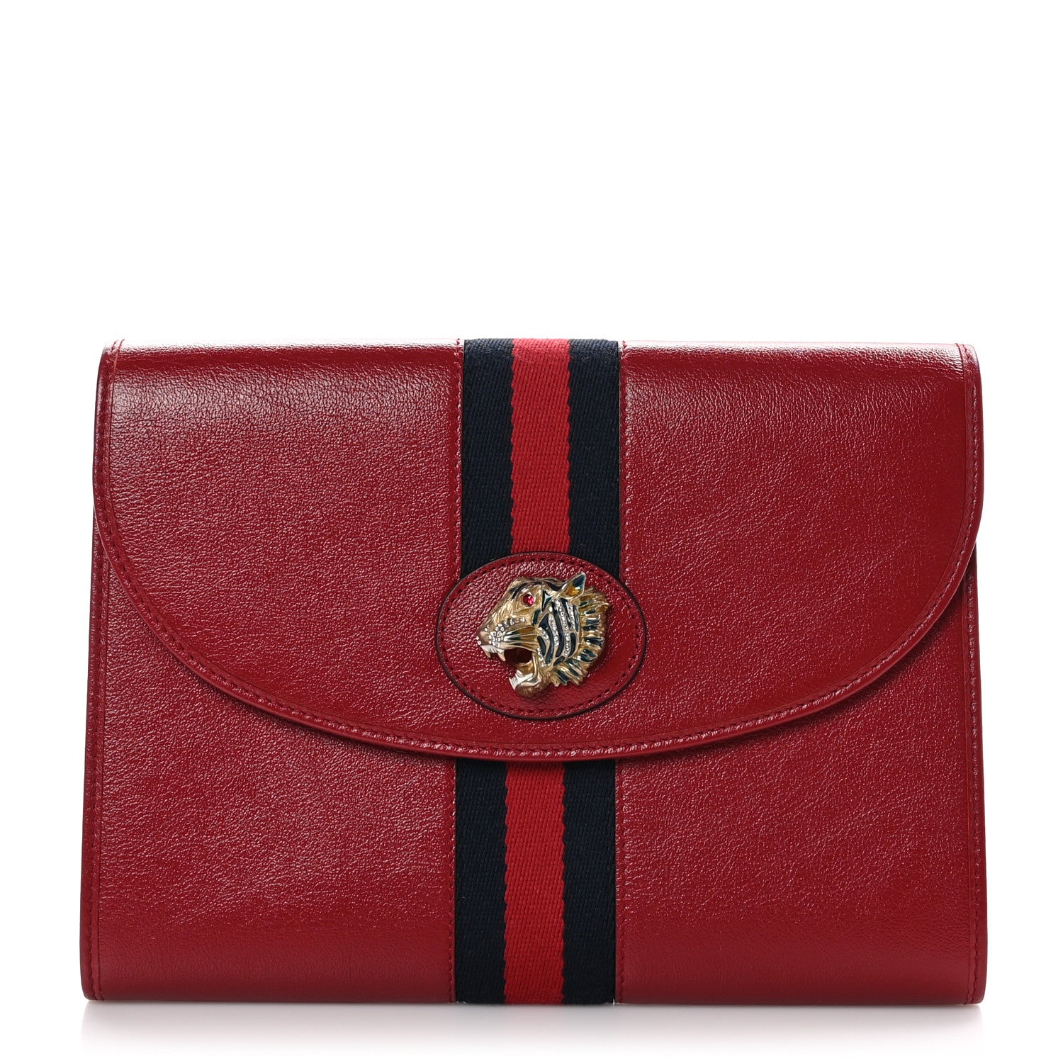 Gucci Calfskin Web Rajah Clutch Romantic Cherry 1 of 9