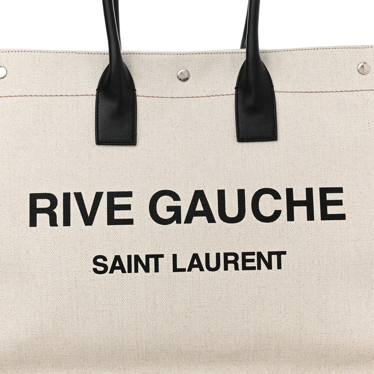 Linen Calfskin Rive Gauche Tote Optic White