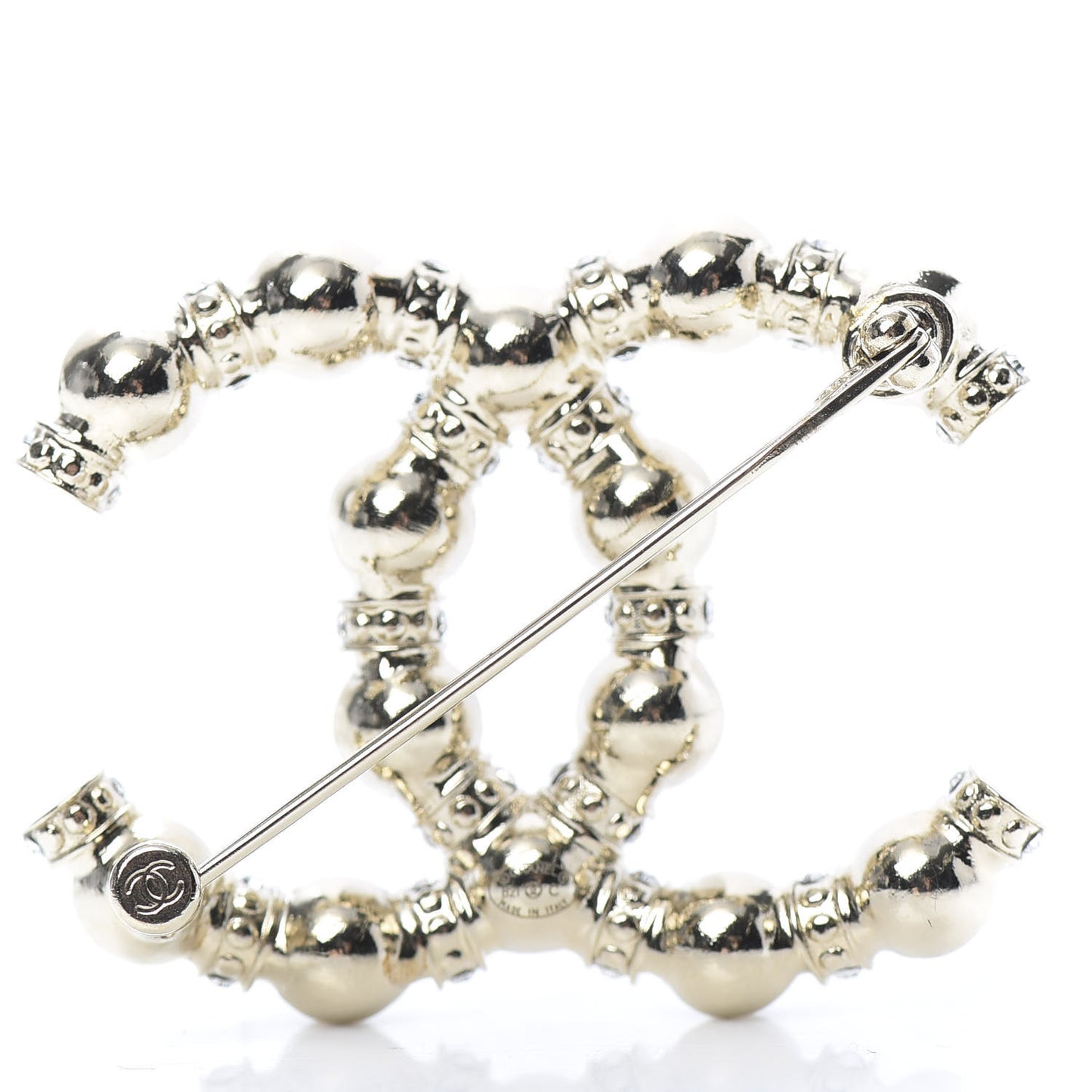 Pearl Crystal Nefertiti CC Brooch Gold