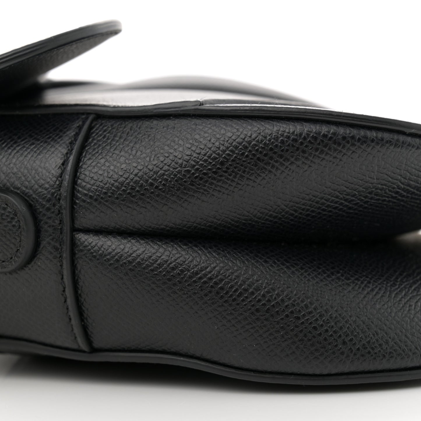 Grained Calfskin Saddle Bag Black