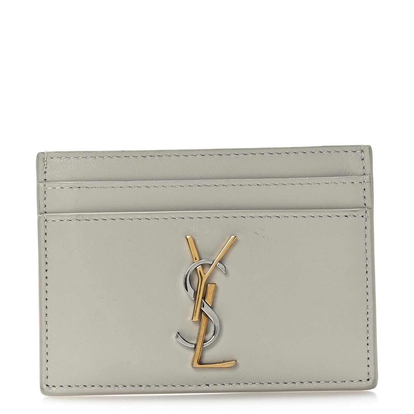 Calfskin Monogram Cassandre Credit Card Case Blanc Vintage