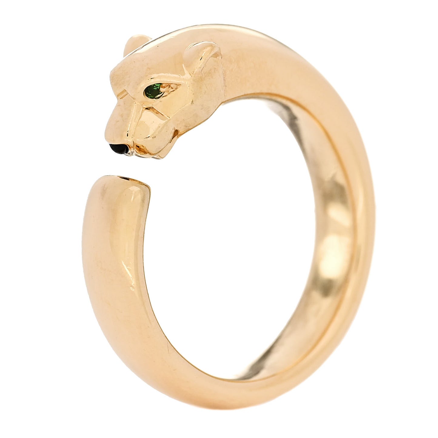 18K Yellow Gold Tsavorite Onyx 7mm Panthere De Cartier Ring 52 6