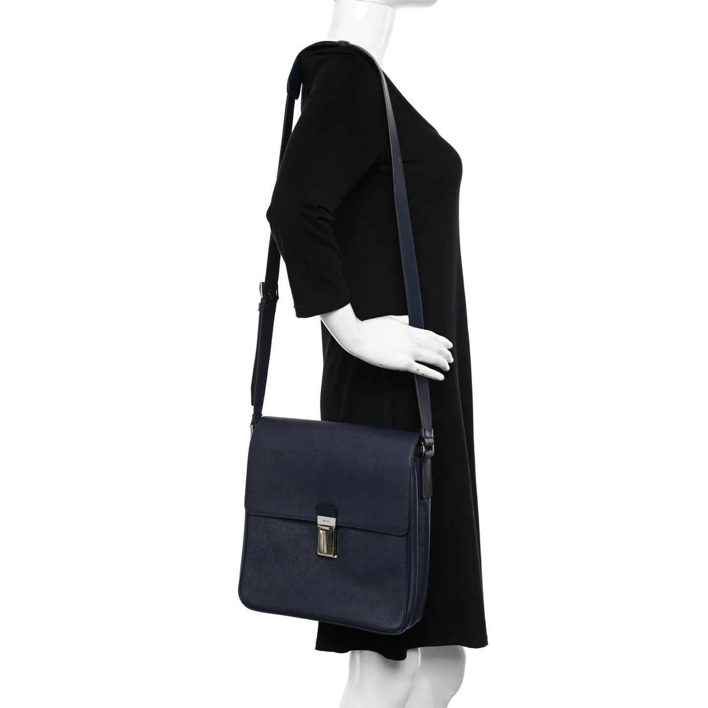 Saffiano Messenger Satchel Bluette