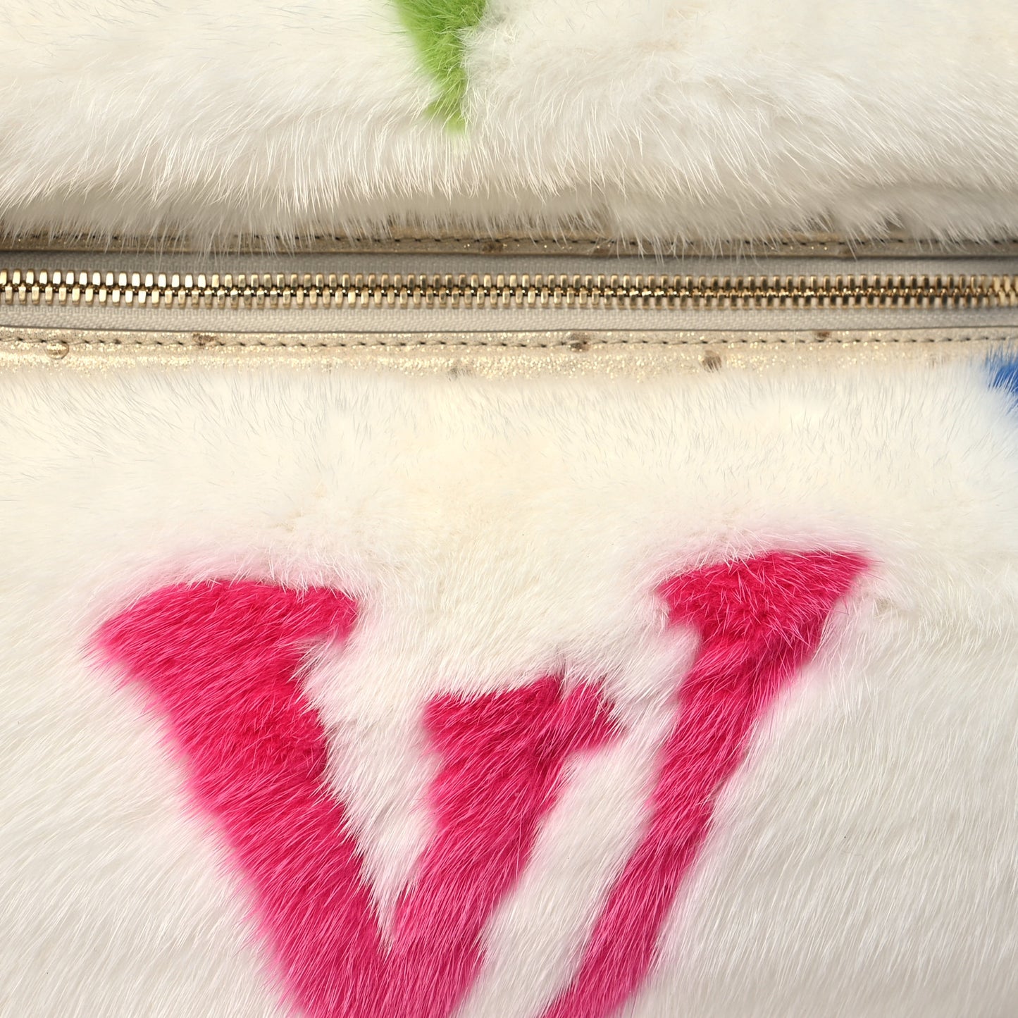 LV X TM Mink Ostrich Monogram Bum Bag White Multicolor