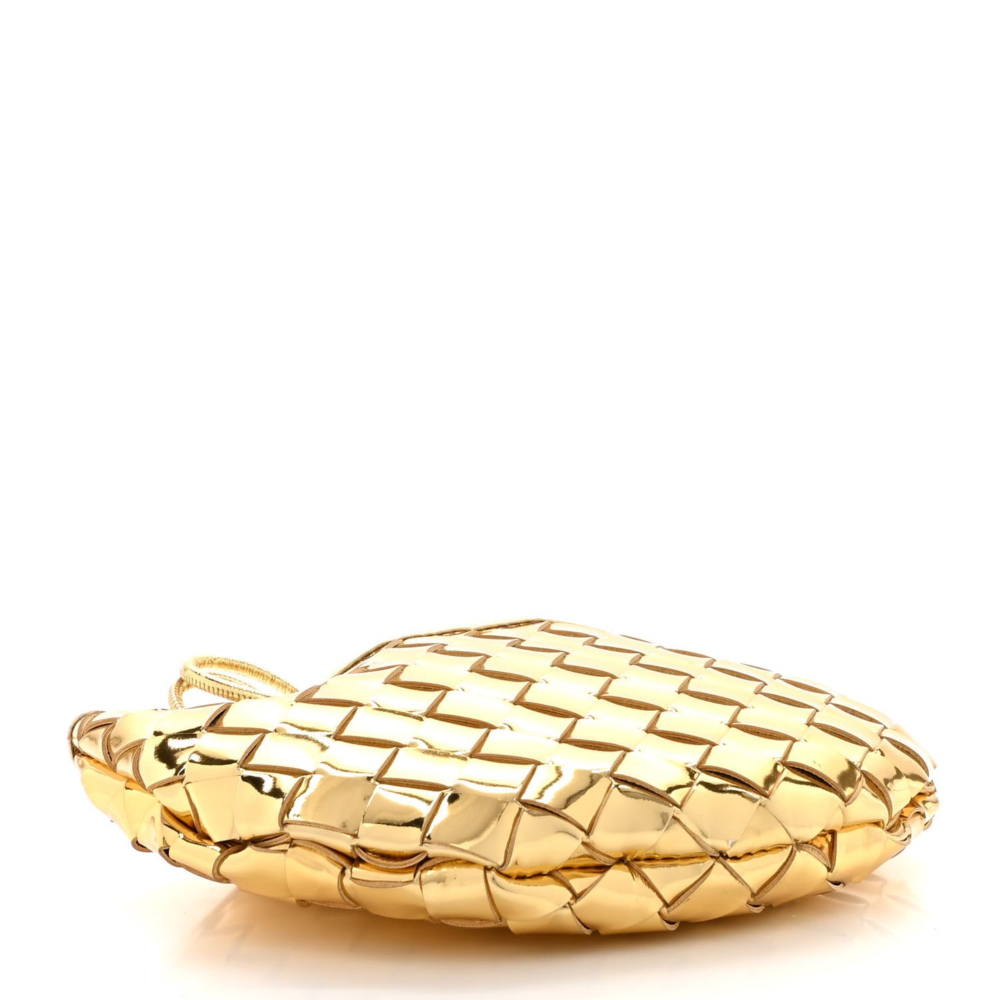 Mirror Laminated Nappa Intrecciato Mini Sardine Bag Gold