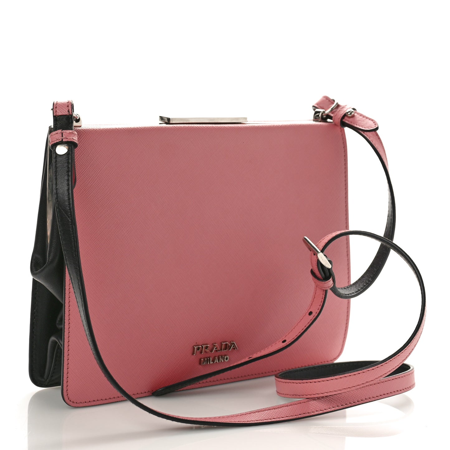 Saffiano Patch Comics Light Frame Bag Pink