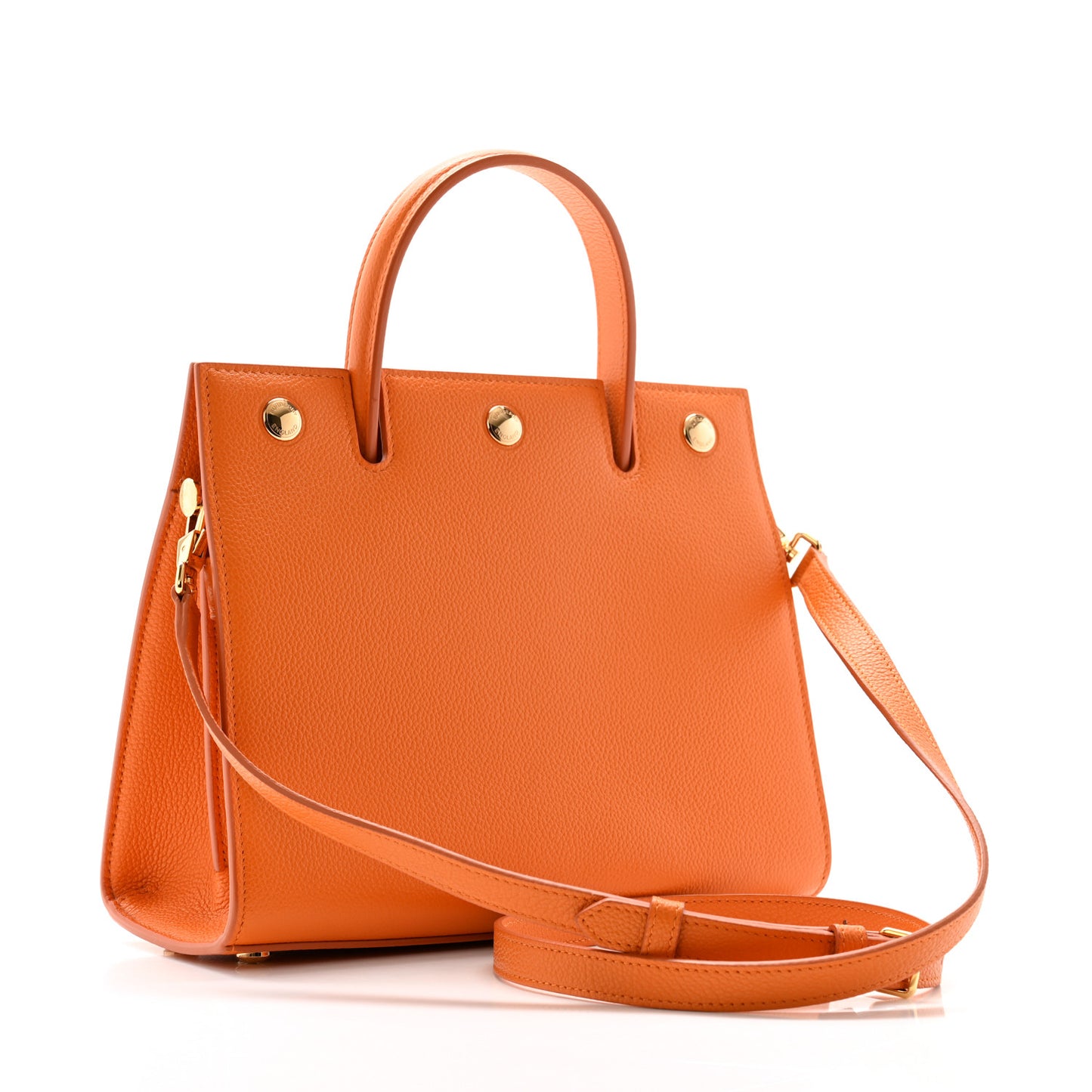 Grainy Calfskin Mini Title Bag Orange