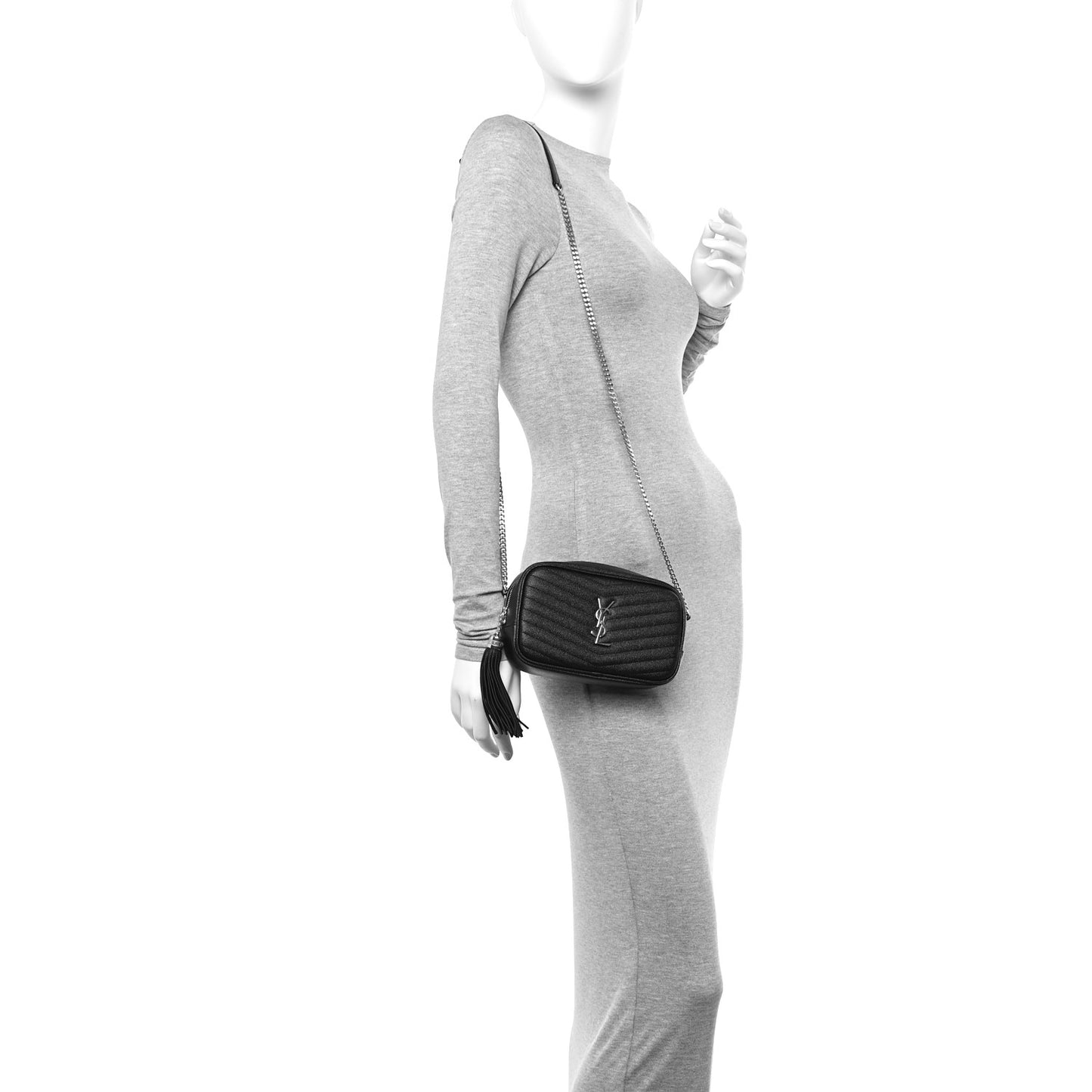 Grain De Poudre Matelasse Monogram Mini Lou Camera Bag Black