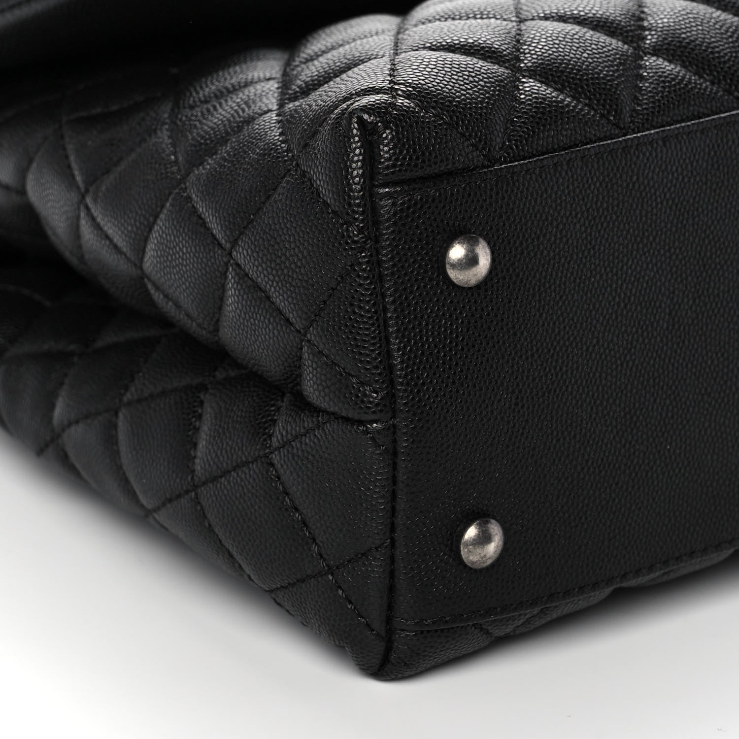 Chanel Caviar Lizard Quilted Medium Coco Handle Flap Black Green 5 of 11