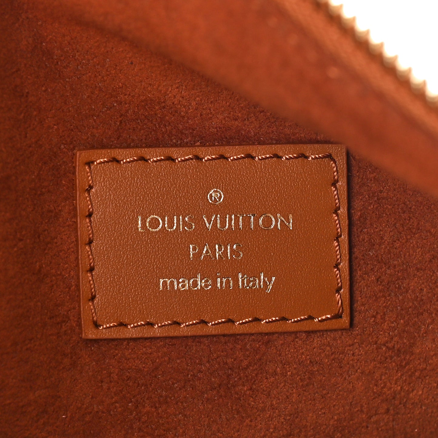 Calfskin Debossed Monogram Side Trunk Tan