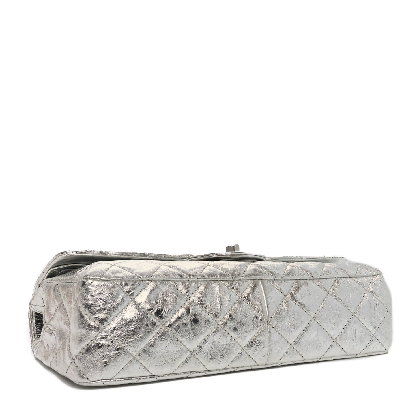Metallic Aged Calfskin Quilted 2.55 Reissue 227 Flap Silver