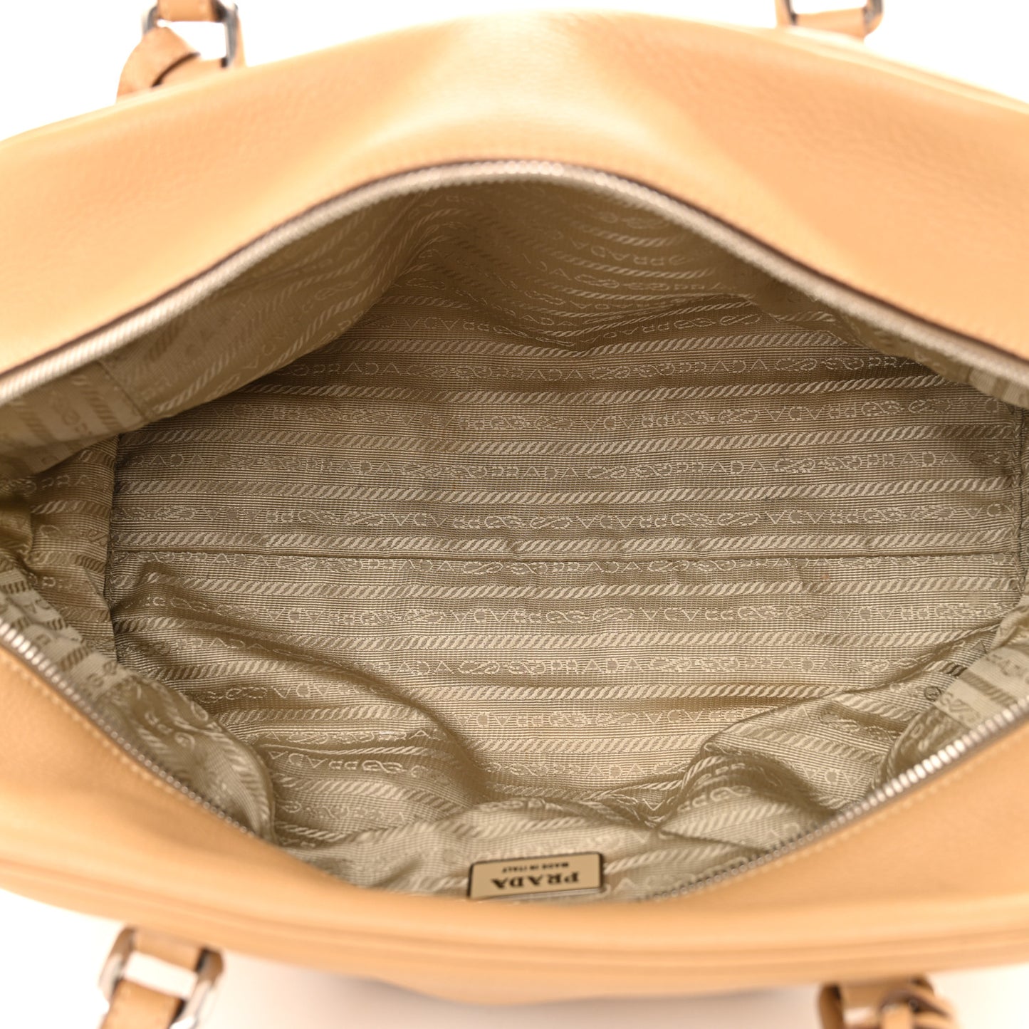 Vitello Daino Print Logo Bowler Beige