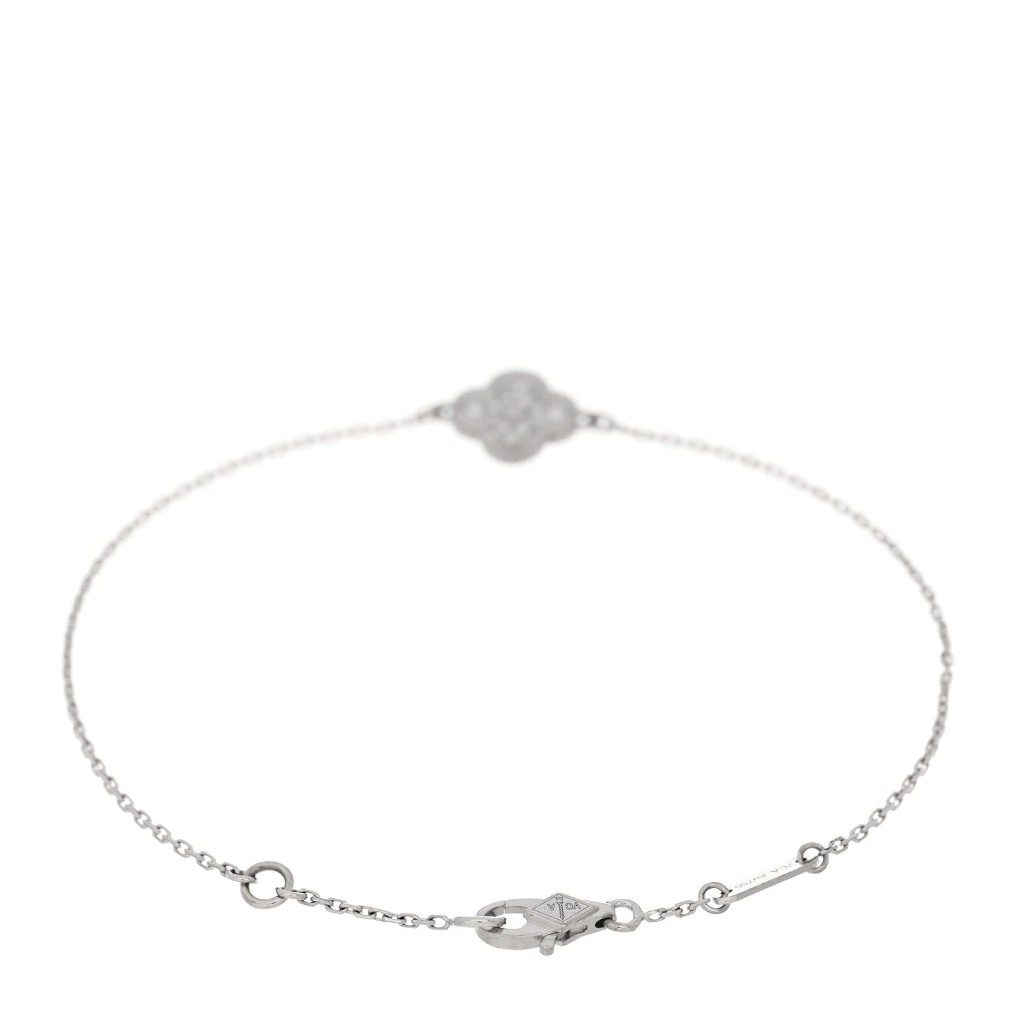 18K White Gold Diamond Sweet Alhambra Bracelet